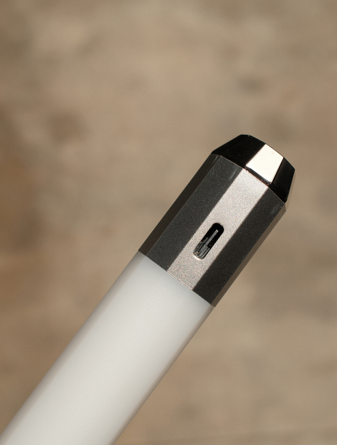 Litsaber device showing USB-C charging port